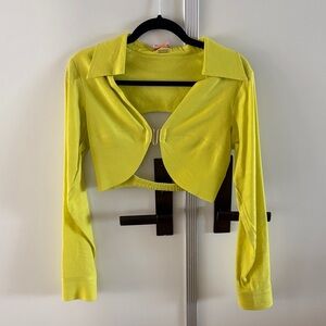 Cult Gaia Long Sleeve Crop Top